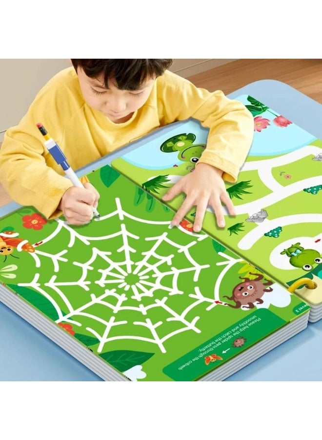 Capstro Children’s Maze Training Activity Book – Logical Thinking, Focus & Hand Coordination Practice for Creative Learning and Early Skill Development – Interlocking Maze Challenge Book - Image 1